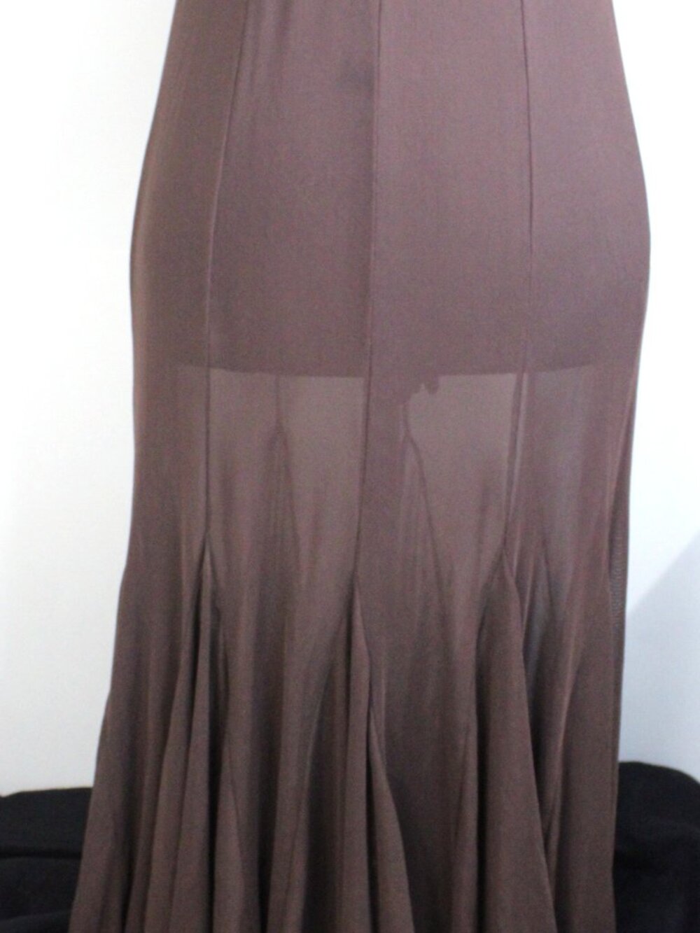 Unbranded, Chocolate Brown, Sheer Mesh Skirt with Pleats on Bottom. Size Small